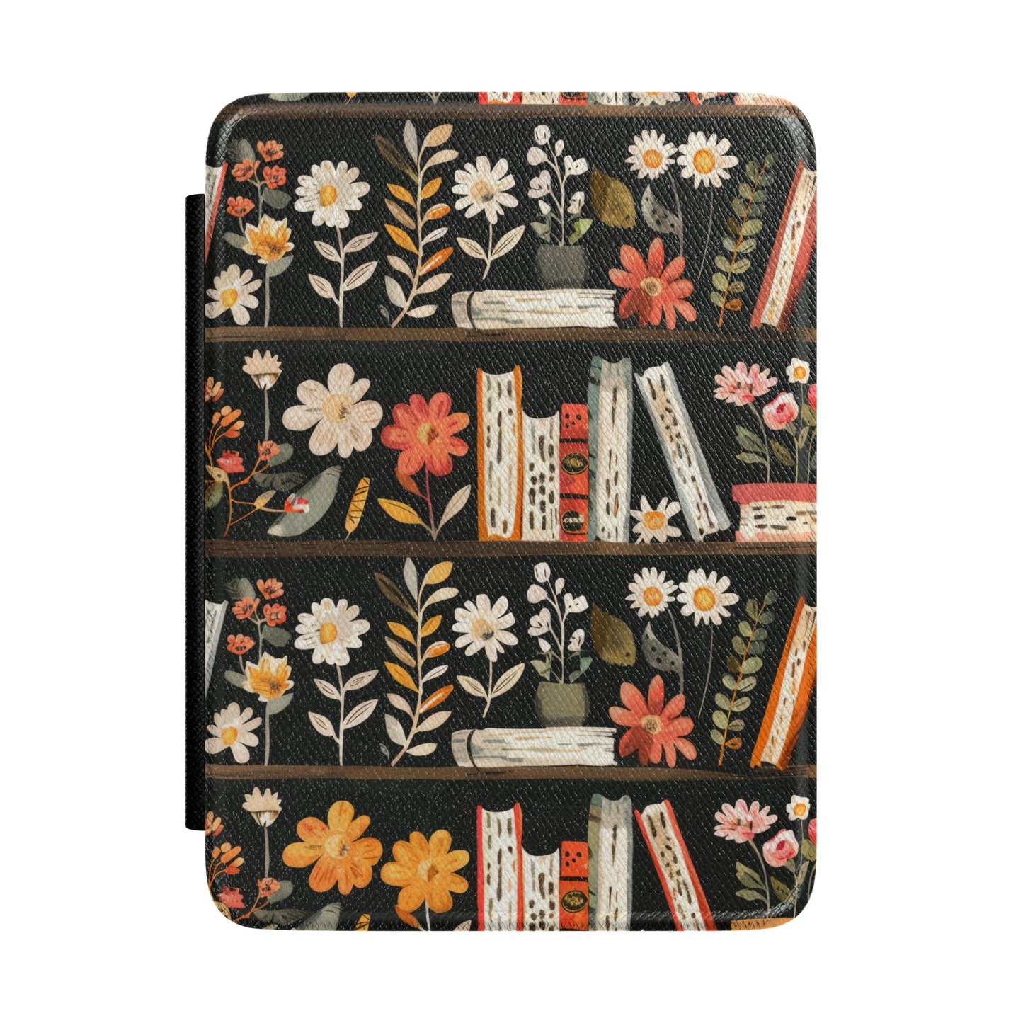 Floral Bookshelf Leatherette Kindle Paperwhite Case