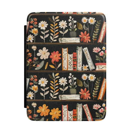 Floral Bookshelf Leatherette Kindle Paperwhite Case
