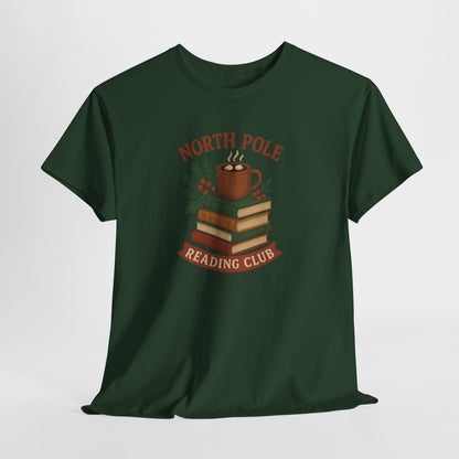 North Pole Reading Club T-Shirt — Cozy Holiday Book Lover Tee