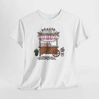 Pastel Book Shoppe Tee — Cute Floral Market Vendor Graphic T-Shirt