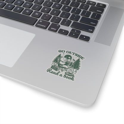 Go Outside, Read a Book Bear Sticker