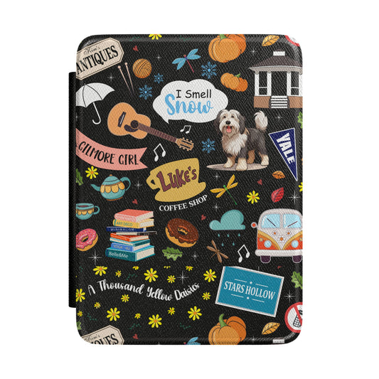 Stars Hollow Collage Leatherette Kindle Paperwhite Case (Black)