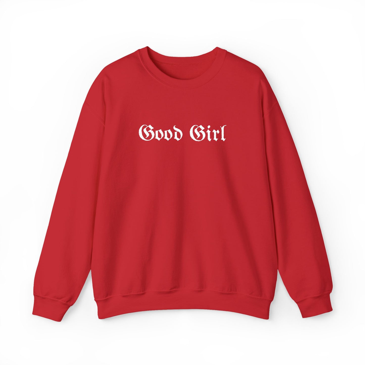 Good Girl Embroidered Crewneck Sweatshirt-White Font