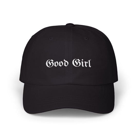 Good Girl Embroidered Hat-White