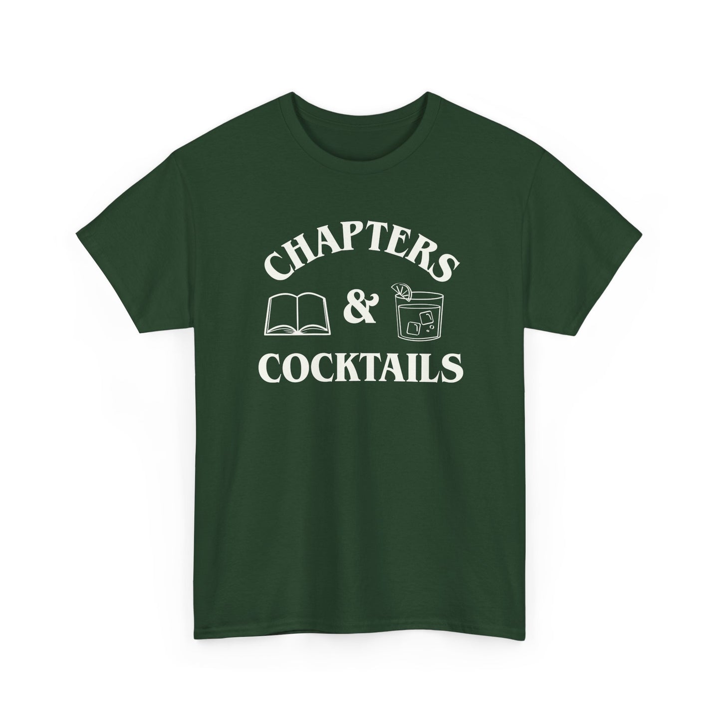 Chapters & Cocktails Heavy Cotton Tee-Bookish Tee
