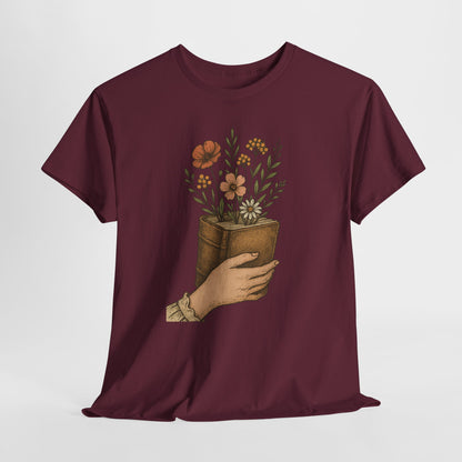 Bloom From Books Tee-Floral Book T-Shirt