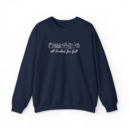All Booked for Fall Embroidered Crewneck 🍂📚