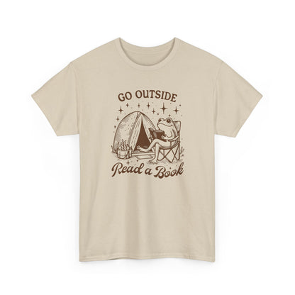 Go Outside, Read a Book Tee-Frog Bookish T-Shirt