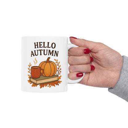 Autumn Inspired Ceramic Mug-Hello Autumn