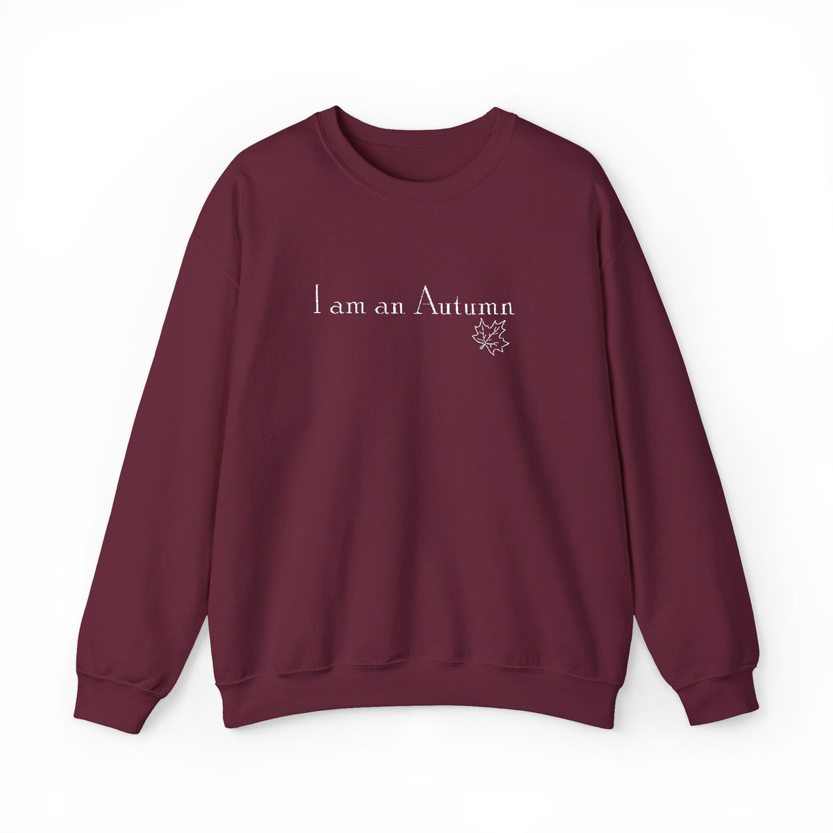 I Am an Autumn Embroidered Crewneck Sweatshirt White🍂