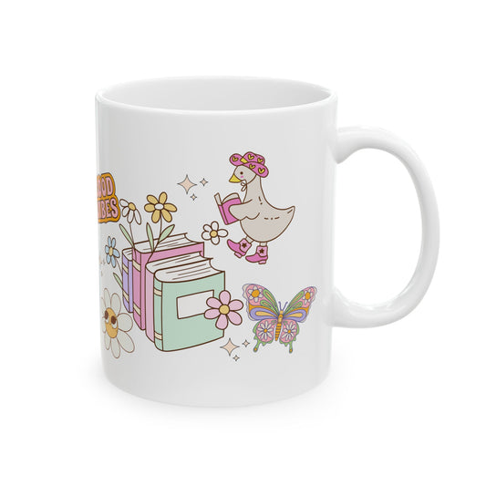 Good Vibes Ceramic Mug - Positive Coffee Bookish Cup