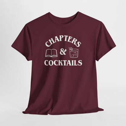 Chapters & Cocktails Heavy Cotton Tee-Bookish Tee