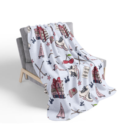 Hockey Romance Reader Sherpa Fleece Blanket