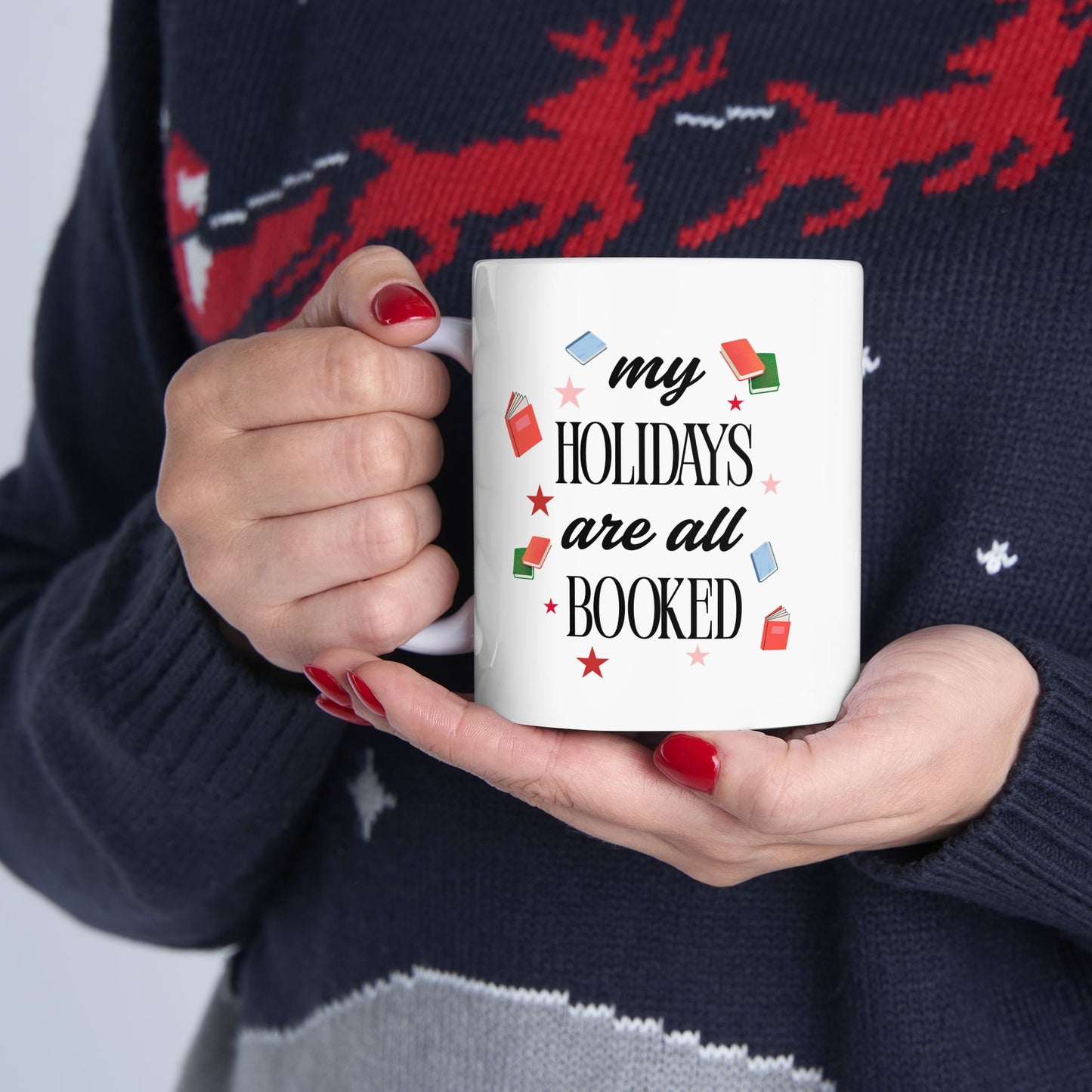 Ceramic Starry Book Lover Mug-My holidays are Booked