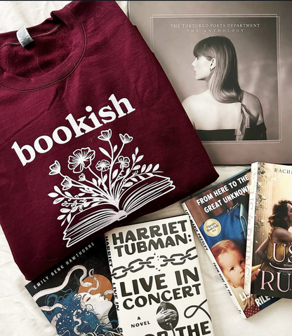 Floral Bookish Sweatshirt-Book Lover Sweatshirt