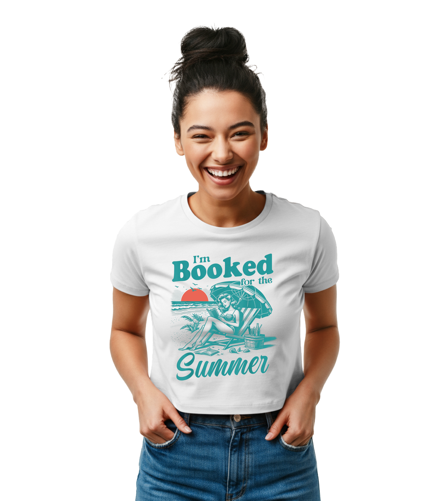 I'm Booked for the Summer Cropped Baby tee