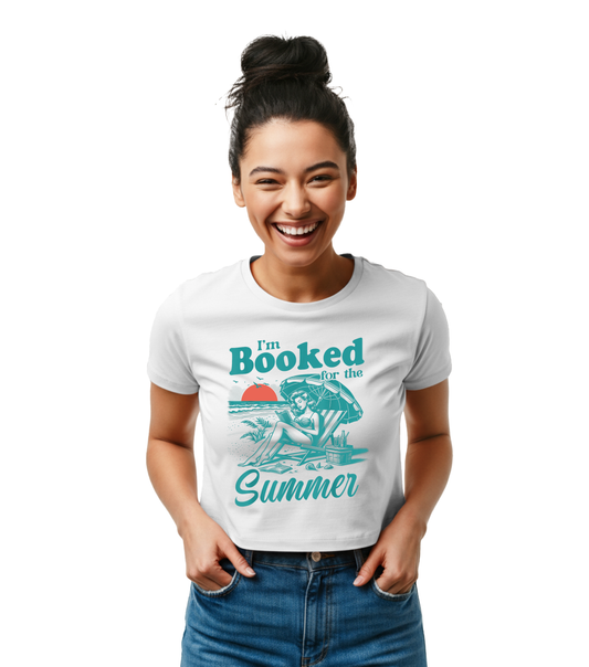 I'm Booked for the Summer Cropped Baby tee