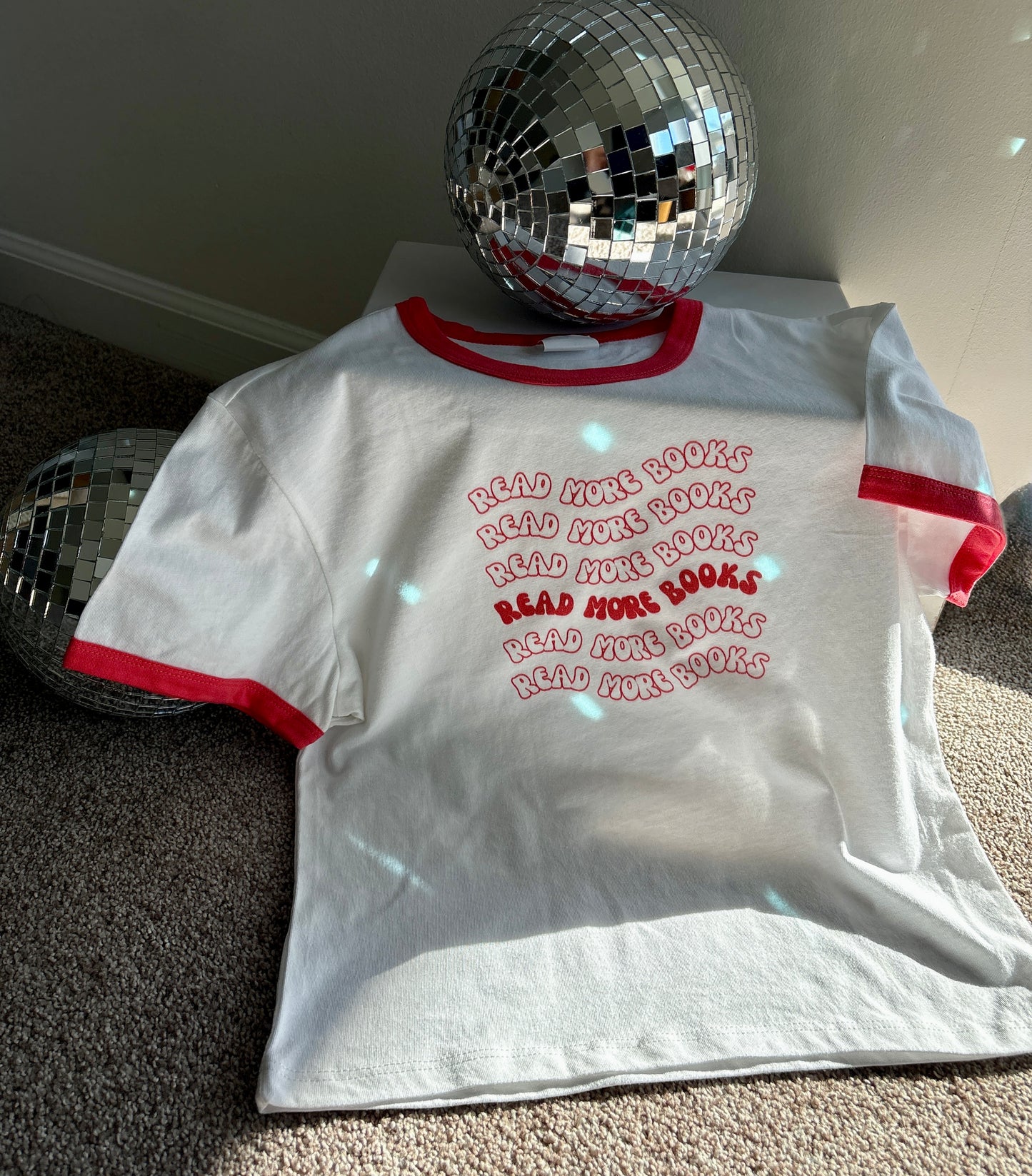 Read More Books Retro Ringer Tee-Red