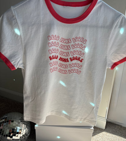 Read More Books Retro Ringer Tee-Red