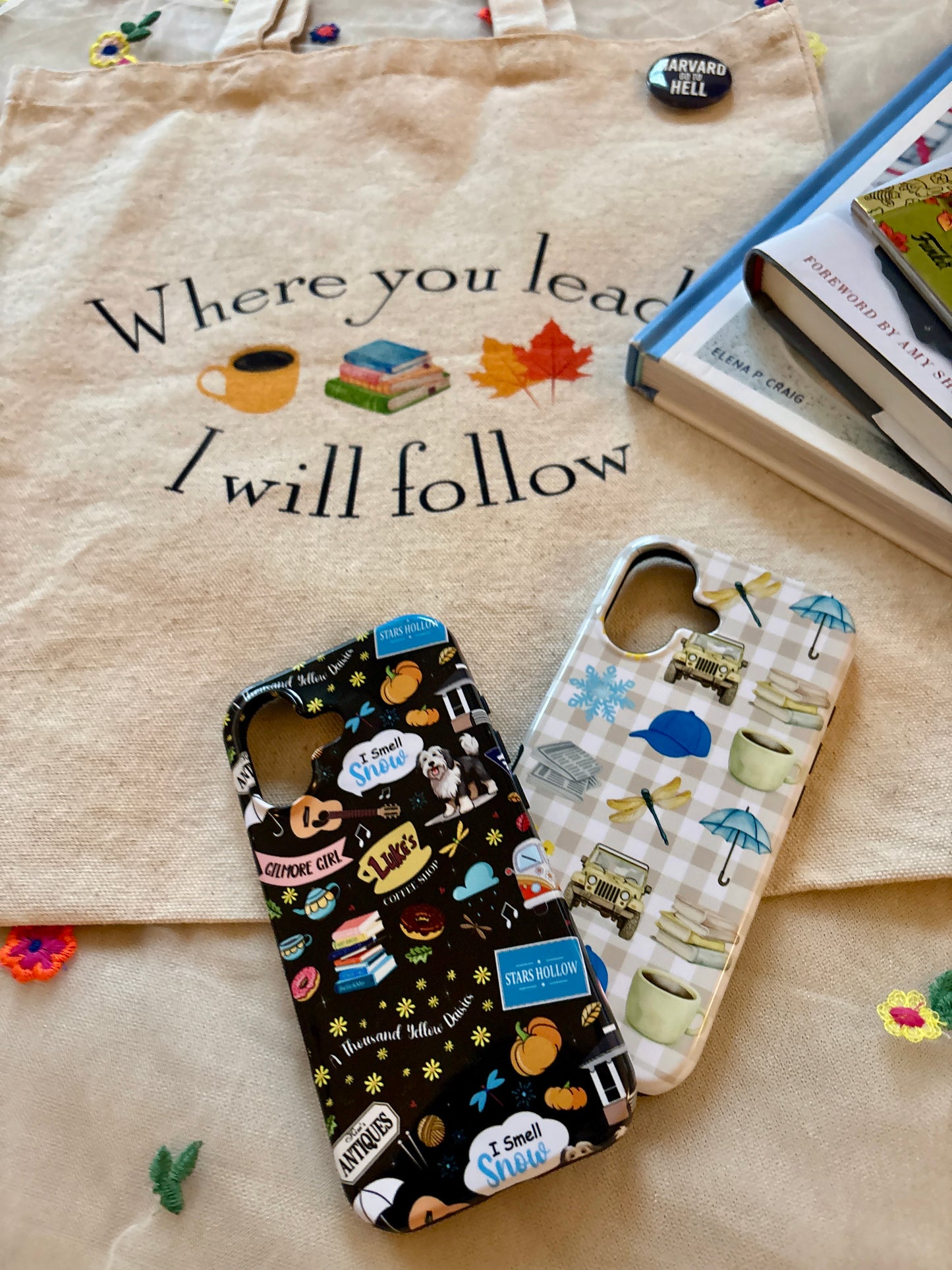Cozy Bookshelf Bloom Phone Case