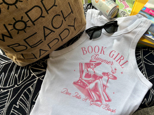 Book Girl Summer Racer Tank