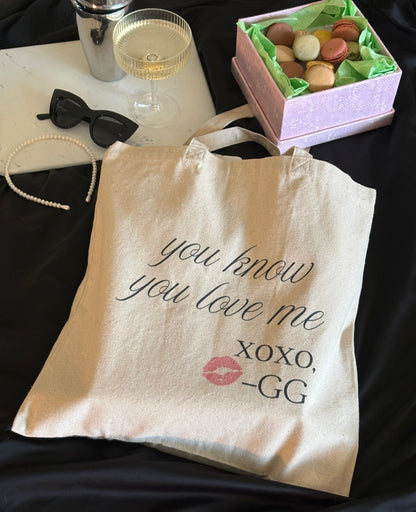 You Know You Love Me Tote Canvas Tote Bag-Gossip Girl