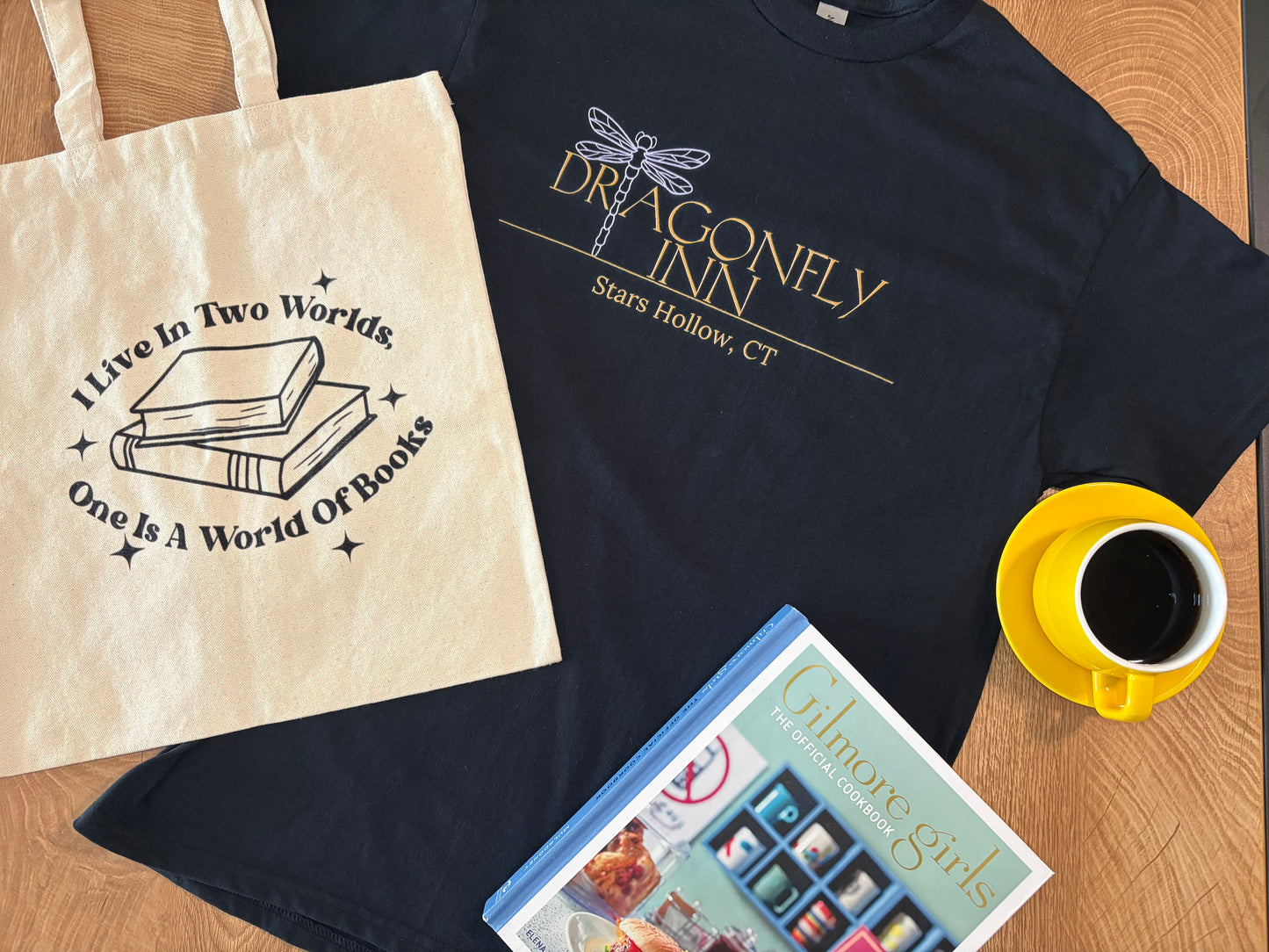 I Live In Two Worlds Book Lovers Cotton Canvas-Gilmore Girls