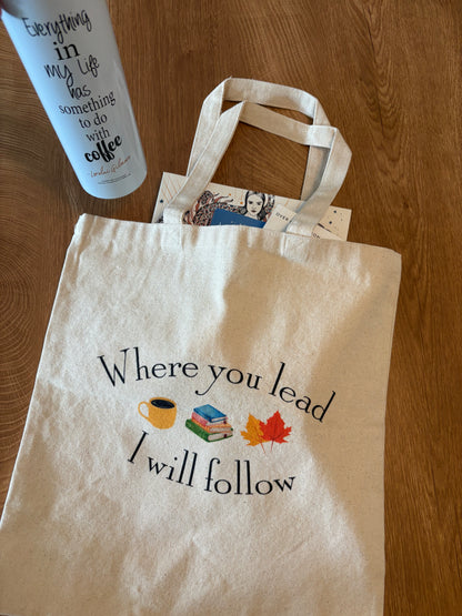 Gilmore Girls-Where You Lead, I Will Follow Tote Bag-Book Lovers & Pop Culture