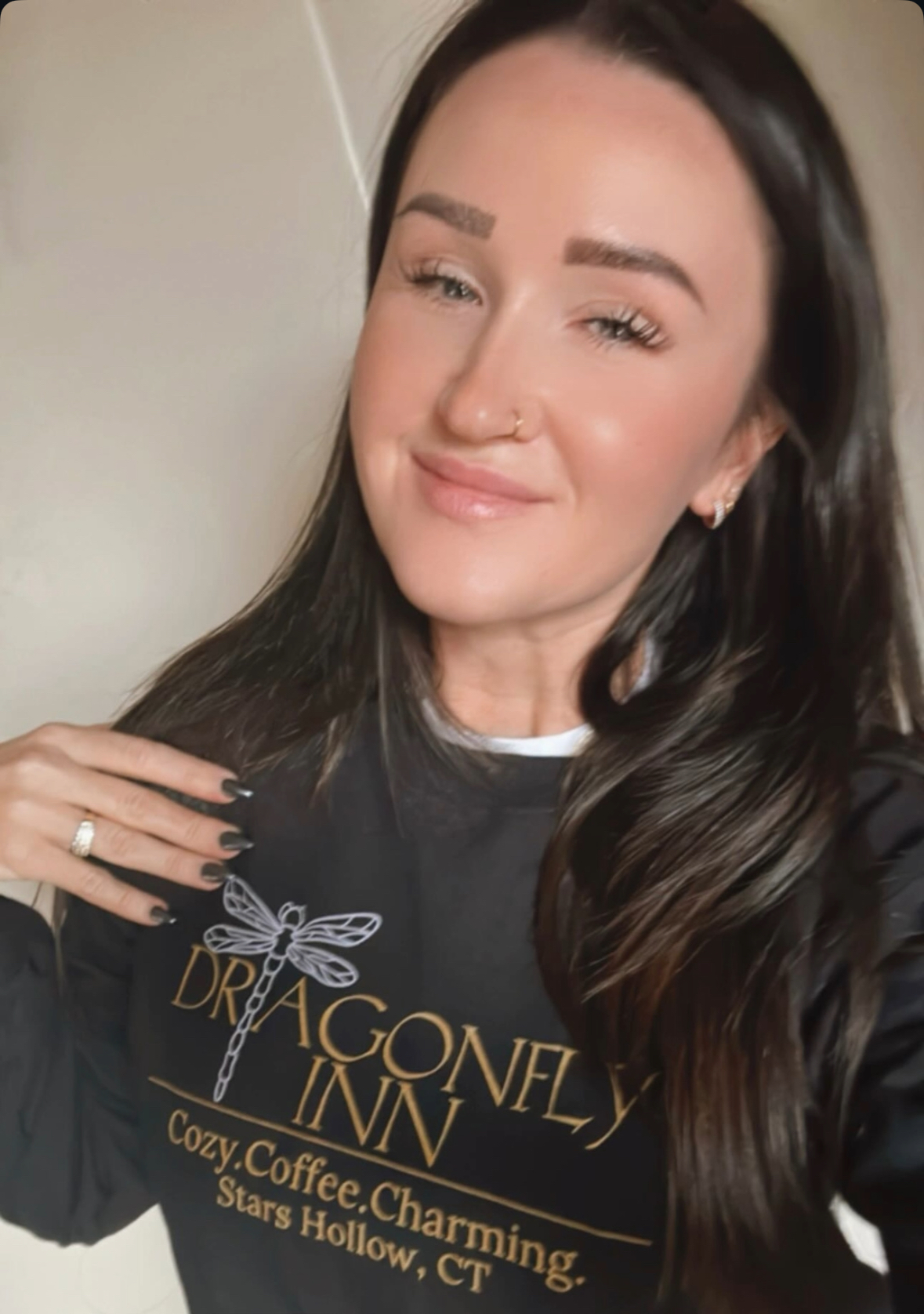 Dragonfly Inn Crewneck Sweatshirt-Cozy Coffee Charm for Stars Hollow Fans