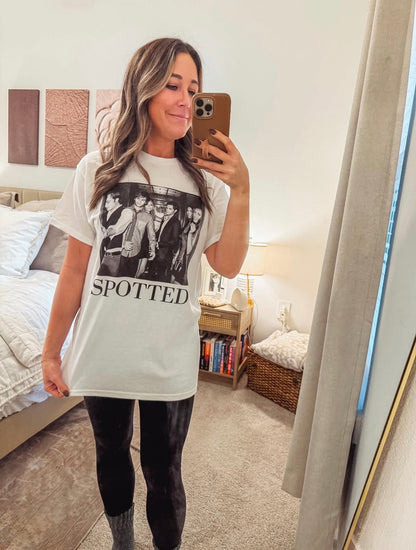 Gossip Girl SPOTTED Cast Tee in the Elevator-Pop Culture Retro B&W T-Shirt