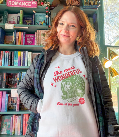Most Wonderful Time of the Year Vintage Christmas Crewneck-Book Lovers