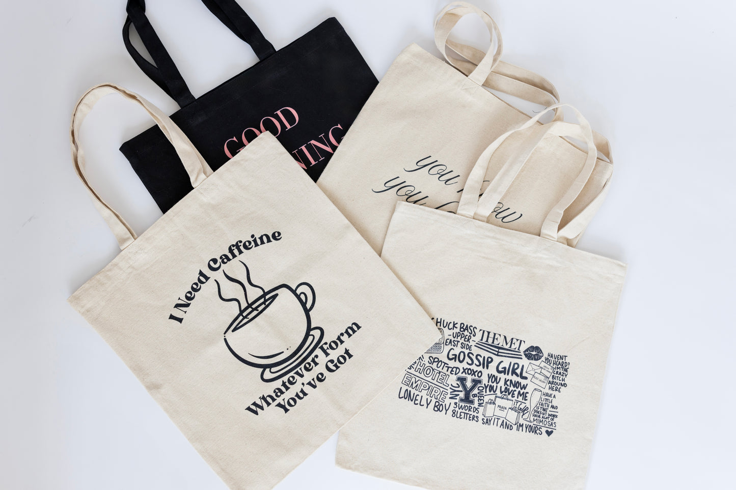 I Need Caffeine Cotton Canvas Tote Bag - Perfect Gift for Coffee Lovers