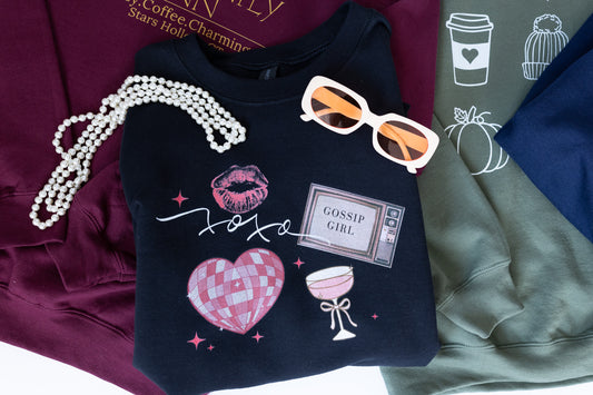 XOXO Gossip Girl Crewneck Sweatshirt-Gossip Girl Vibes