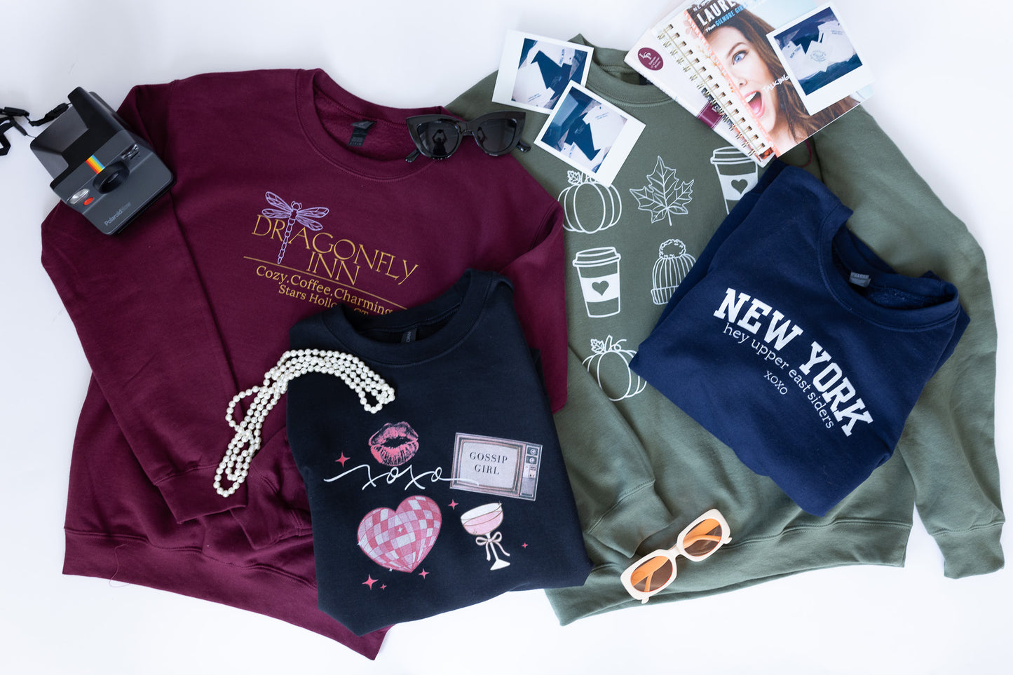 Dragonfly Inn Crewneck Sweatshirt-Cozy Coffee Charm for Stars Hollow Fans